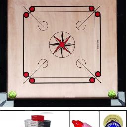 Carrom Board 20 Inches Heavy Wooden Gloss Finish with Coins, Powder & Stricker 3.7 cm Carrom Board-image-68