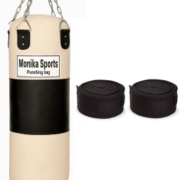 3 Feet Unfilled Punching bag + hanging chain + Boxing Tape ( Handwrap) Free Hanging Bag-image-17
