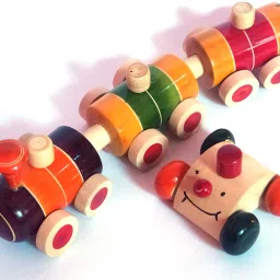 Wooden Toy Train Pull Along Toys and Wooden Car Toy-12
