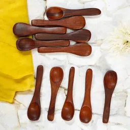 Artival Crafts Ice-Cream Sugar Salt Small (10 pcs) Wooden Masala Spoon Disposable Wooden Ice-cream Spoon, Ice Tea Spoon, Coffee Spoon, Tea Spoon, Sugar Spoon, Table Spoon Set-14