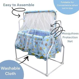 babyzon New Born Cozy Smart Crib,Cradle with Swing, Jhula with Mosquito Net image 5