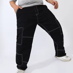 instafab plus Men Regular Mid Rise Black Jeans-picture-7