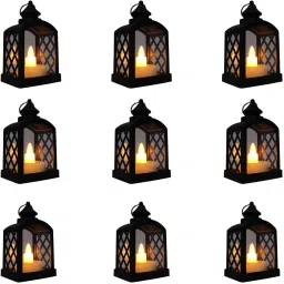 LED Lantern Best for Diwali Wedding Party Home Decoration Zipper Charm Black Plastic Hanging Lantern-picture-20