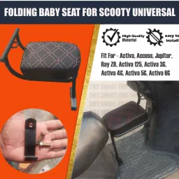 ZSB-1 Universal Folding Baby Seat Compatible for All Scooty Single Bike Seat Cover For Honda, Hero, TVS, Suzuki, Universal For Bike, Ola Activa, Access, Jupiter, Ray ZR, Activa 125, Activa 3G, Activa 4G, Activa 5G, Activa 6G-image-16
