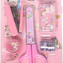 Unicorn Theme 5-in-1 Role Play Stationery Set for Kids – Scissors,Stapler,Eraser-image-31