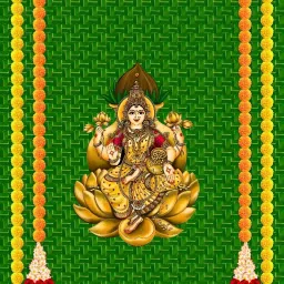 Laxmi mata green chatai multi flowers backdrop decoration cloth (H:8ft x W:5ft)-picture-23