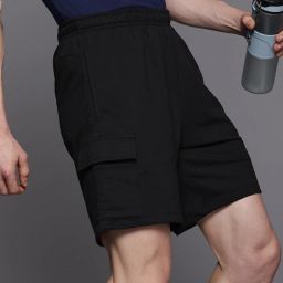 Solid Men Black Cargo Shorts-image-17