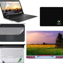 SDM 5in1 Combo of Premium Quality, HD, UV Printed, Protected, Bubble Free, Scratchproof, Washable, Easy to Install Laptop Skin/Sticker/Vinyl/Cover for 15.6 inches on 3M Vinyl with Screen Guard and Key Protector, pelmrest skin, gaming mouse-pad (natural images for brain relaxation at working time) Combo Set 043 Combo Set-image-31