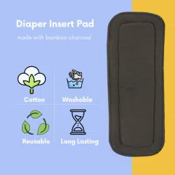 profecto Reusable Washable 2 Cotton Cloth Diaper And 2 Wet Free Insert Pads image 5
