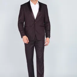 Men Tuxedo Style Self Design Suit-image-89