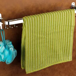 304 Grade Stainless Steel Folding Towel Rod with Hooks for Bathroom (pack of 1) 24 inch 1 Bar Towel Rod-27