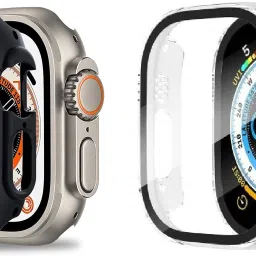 TSHIENTT Front and Back Tempered Glass for iWatch 49mm S8 and S9 Ultra Case Black & Transparent [Hard CASE]-picture-26