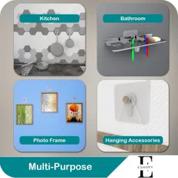 eshopy Clock ,Photo Frame Hooks for Wall Without Drilling/self Adhesive Hooks for Wall Hook 15 image 5