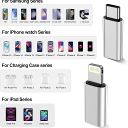 CRAYOTALK USB C to Lightning Adapter Support 27W Fast Charging & Data Sync & Lightning to USB-C Phone Converter image 4