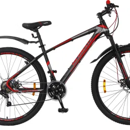 Xcite 29T 21 Speed Unisex Mountain Bikes 43 Cm Frame - Matt Black Red 29 T (inch) Mountain Cycle-image-61
