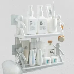 Wall Mounted Shelf, Bathroom Shelf Organizer, Multipurpose Wall Mount NRS1.1257 Plastic Wall Shelf-image-82
