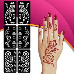 Festival Function Special Combo Mehndi Stencil Sticker For Unique Hand Art-image-57