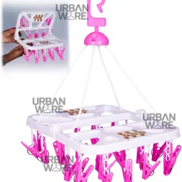 28Clips Clothes Hanger for Socks,Bras,Underwear & Towels Folding Cloth Drying Plastic Cloth Clips-picture-17