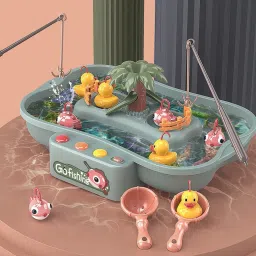 Plastic Electric Battery Operated Spin Rotating Go Fishing Set-0
