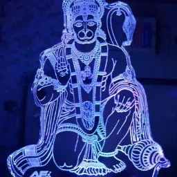 grishma fashion Acrylic Color Changing 3D Visual Illusion LED Multicolor Night Lamp Hanuman_01 Night Lamp image 2