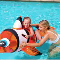 Kids (IND*36) Inflatable Fish Ride On Swimming Pool Toy for Kid, Multicolor Inflatable Pool Accessory-30