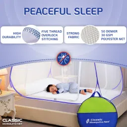 classic mosquito net Polyester Adults Washable Foldable, king Size bed & Double Bed Mosquito Net image 4