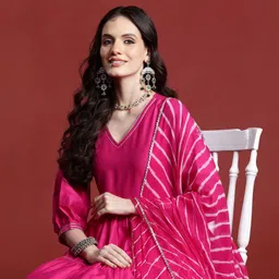 anouk Women Viscose Rayon Kurta Salwar Attached Dupatta Set-picture-47