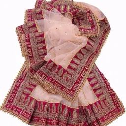Net Embellished Peach Women Dupatta-image-28