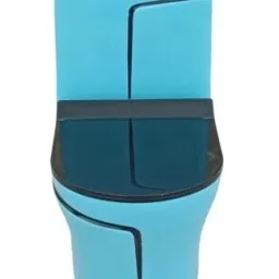 d o t C012 Premium T Blue commode with Black Finishing Line and Round Flush Button Western Commode image 2