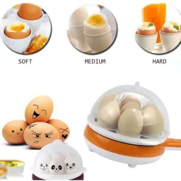 pratyaksh 2 in 1 Single Layer Egg Boiler Steamer Cooker with Handle and Capacity of 7 Eggs |Egg Boiling Non-Stick Steamer and Egg Frying Pan Machine Egg Cooker image 3