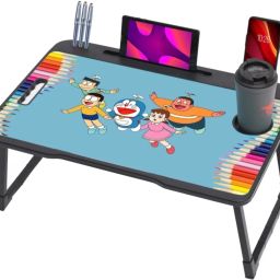 MULTIPURPOSE FOLDABLE WITH CUP HOLDER , STUDY & LAPTOP TABLE Wood Portable Laptop Table-image-24