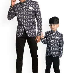 VASTRAMAY Boys Printed Slim Fit Bandhgala Jodhpuri Blazers-32