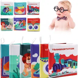 Set of 6 Soft Cloth Books for Babies Early Learning Sensory Crinkle Books Toy-image-28
