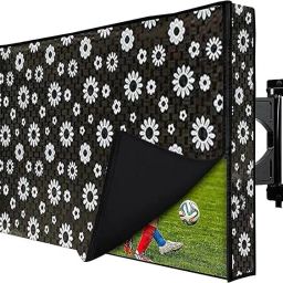 DADADEALS 43 Inch Led TV Cover Waterproof with Transparent Polyethene Layer for for 43 inch Thomson, KODAK, Sony, Samsang, Mi Inch Led TV Cover - 43 INCH-TV-COVER-BLACK DOT-12
