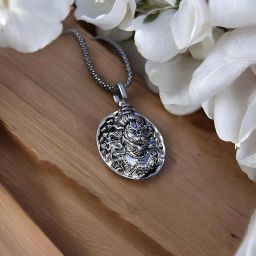 Silver Plated God Hanuman Pendant Lord Bajrang Bali Locket For Men & Women Silver Silver Locket Set-image-50