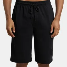Solid Men Black Basic Shorts-image-53