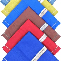 PEARLPLUS Dark color gents handkerchiefs 100% cotton ["DARK COLOR WITH CONTRAST COLOR STRIPE."] Handkerchief-image-8