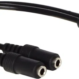 FOX MICRO Black Pro Series Y Stereo Splitter - 1 x 3.5mm Male To 2 x 3.5mm Female - Y Cable Splitter Produces Equal Audio Output for Headphones, Earphones, and Speakers (0.5ft, Black)-(SET OF 2 JACK CABLES)-FM Phone Converter-image-31