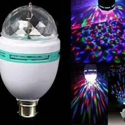 faymon 360 Degree Crystal Rotating Magic Disco LED Bulb Lamp Single Disco Ball image 3