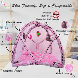 Cotton Infants New Born Baby Care Essential Bedding Set Combo Mosquito Net-picture-17