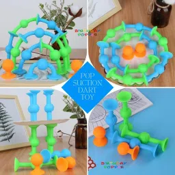 birthday popper Suction Toy|Pack of 20 |Pop Sucker Darts, Building Blocks, Fidget Toys image 4