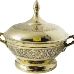 Brass Serving Bowl Handmade Pure Brass Embossed Designed Brass Bowl/Handi/Pot With Lid Homeware Hotelware Dinnerware Kitchenware-21