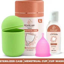 Sterilizer Case & Large Truecup Reusable Menstrual Cup With Cupwash 25ml Combo | Portable Cleaning Container & Microwave Steamer-image-59