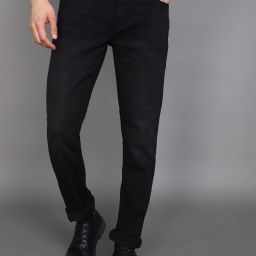 Men Slim Mid Rise Black Jeans-image-48
