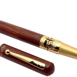 Insight Unique Rose Wood Designer & Gold Roller Ball Pen-image-19