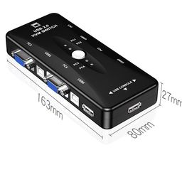 xikkart 4 Ports USB KVM VGA Switcher, USB 2.0 KVM Switch Box Adapter, One-Button Swapping, 4 VGA Cables not Included, Ideal for PCs, Keyboard, Mouse, Scanner, Printer & More image 4