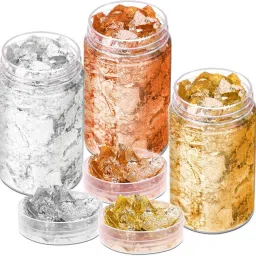 ask Gold Leaf Foil Schabin Gilding Metal Leaf Flakes Three Bottles Kit x19-image-49