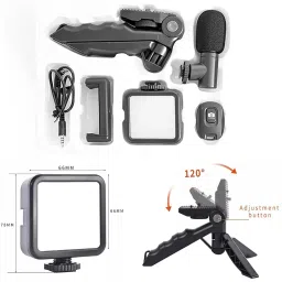 samipna Video Making Kit Ay-49 Vlogging Camera with Mic Tripod Kit Microphone image 4