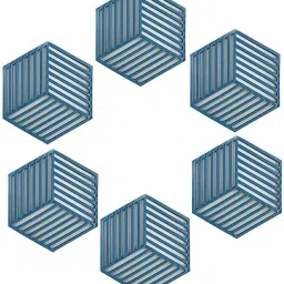PVC Coaster Halka-A-line-Blue-6,Pack of 6 Silicone Trivet-15