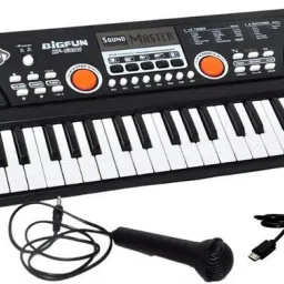 49 Key Piano Keyboard Toy for Kids P30 dc Power Option+Recording Microphone Multi Colour Keys with USB Charging P30 Analog Portable Keyboard-0